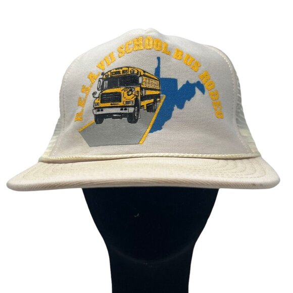 West Virginia RESA VII School Bus Driver Roadeo Vintage Trucker Snapback Hat Cap - Picture 1 of 11